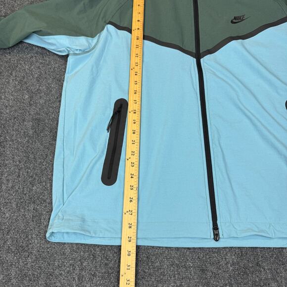 Nike Tech Mens Large Full Zip Woven Jacket Hooded Blue Green HM7151-464 NWT - Picture 9 of 12